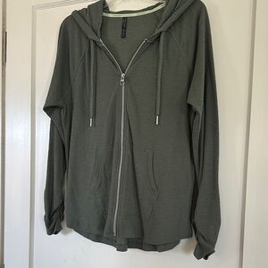 Calvin Klein Olive Green Zip-Up Hoodie